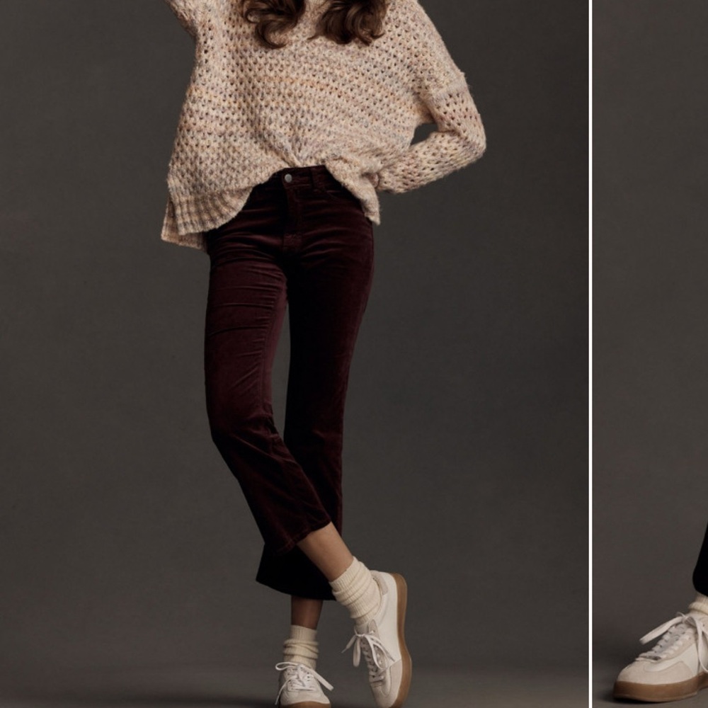 Pilcro Yaya mid rise crop - velvet edition in wine